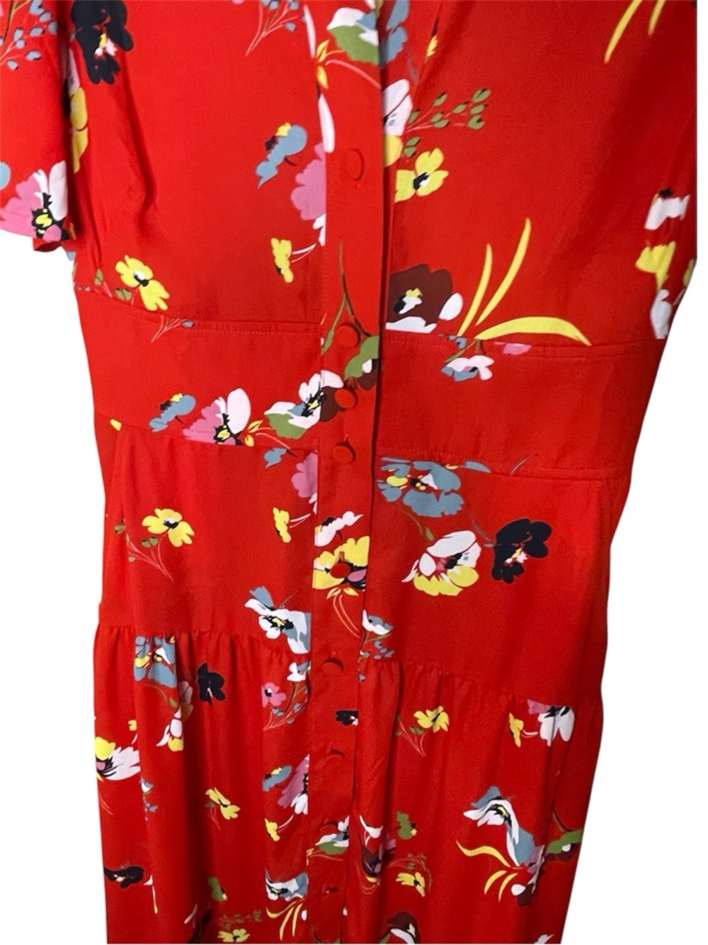 Cabi Red Floral Button-Front Women’s Dress Sz S - Picture 5 of 8